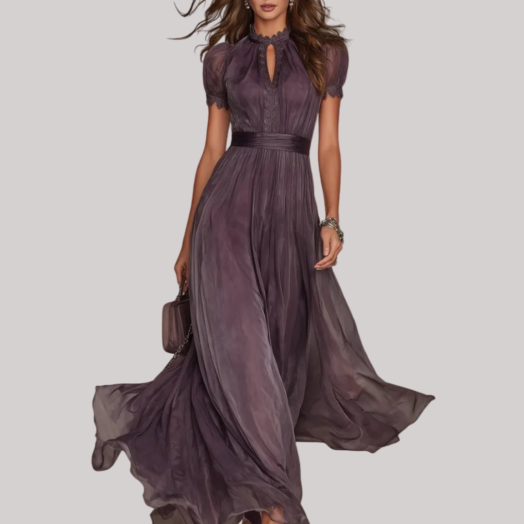 SELENE™ | Purple Lace Maxi Dress