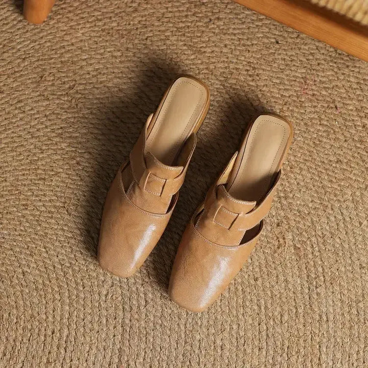 SELENE™ | Elegant Leather Slide Mules