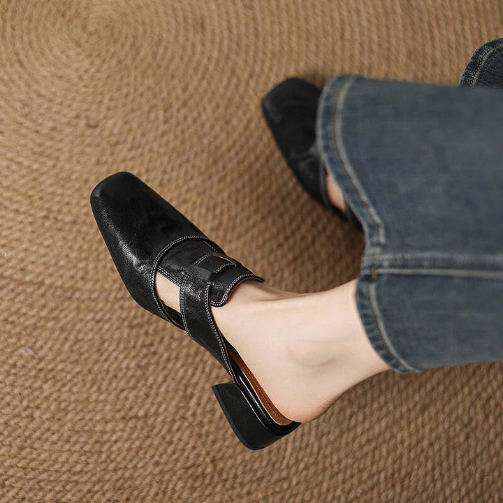 SELENE™ | Elegant Leather Slide Mules