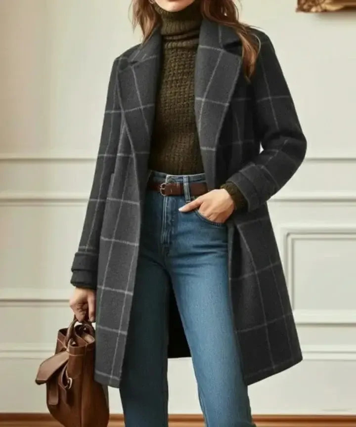 VICTORIA™ | Timeless Plaid Wool Coat