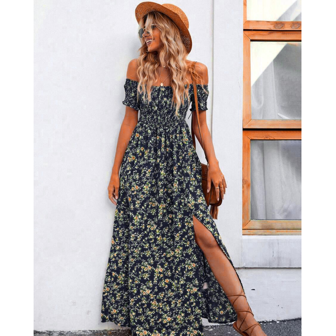 PHOEBE™ | Glamorous Off-Shoulder Vintage Dress