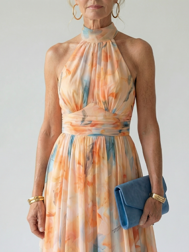 ELINA™ | Soft Halter Midi Dress