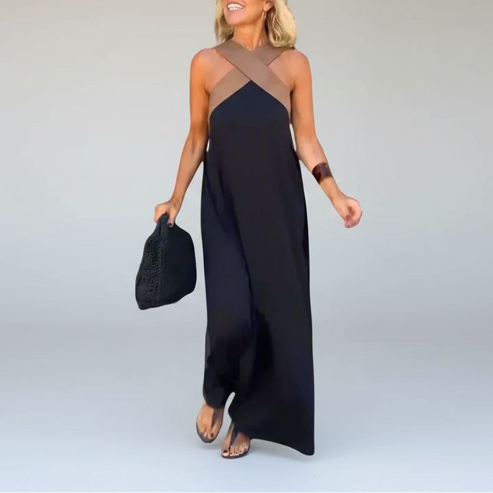 IYANA™ | Elegant Cross Neck Summer Maxi Dress