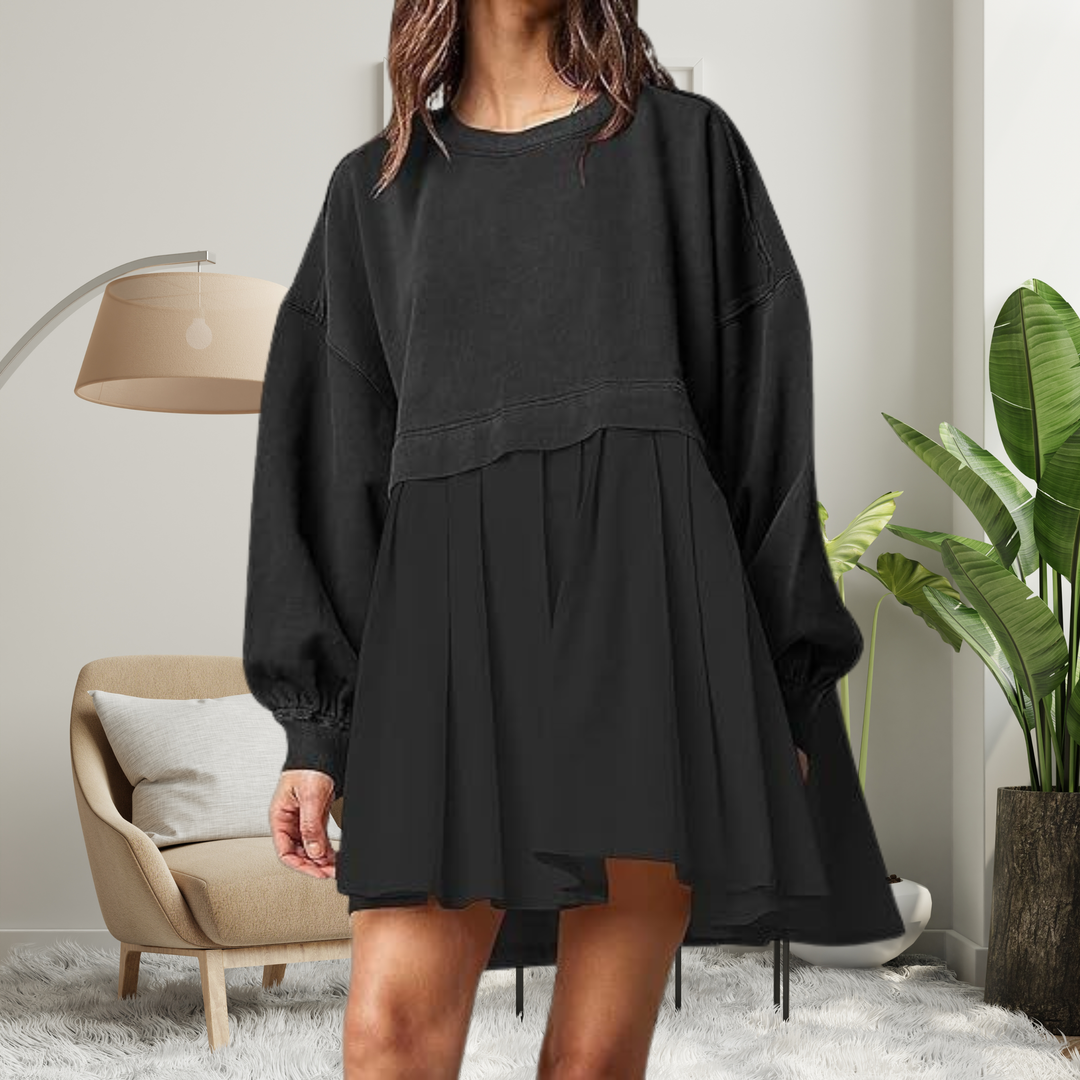 KARIYAH™ | Cozy Loose-Fit Long Sleeve Midi Dress