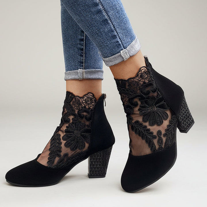 JOLIE™ | Chic Lace Heeled Boots