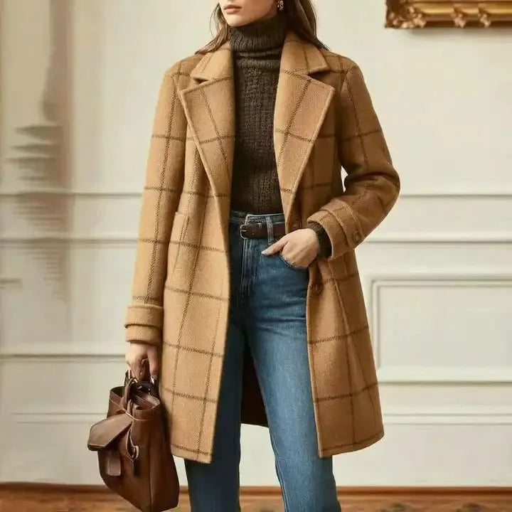 VICTORIA™ | Timeless Plaid Wool Coat