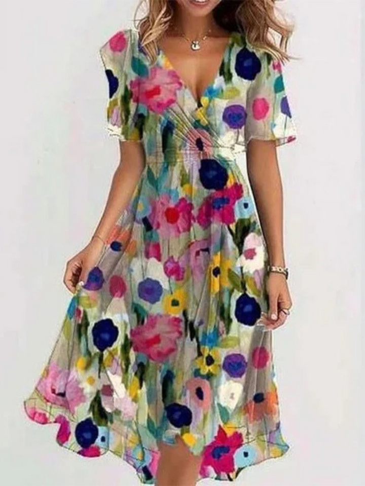 LAVINA™ | Vibrant Boho Midi Dress