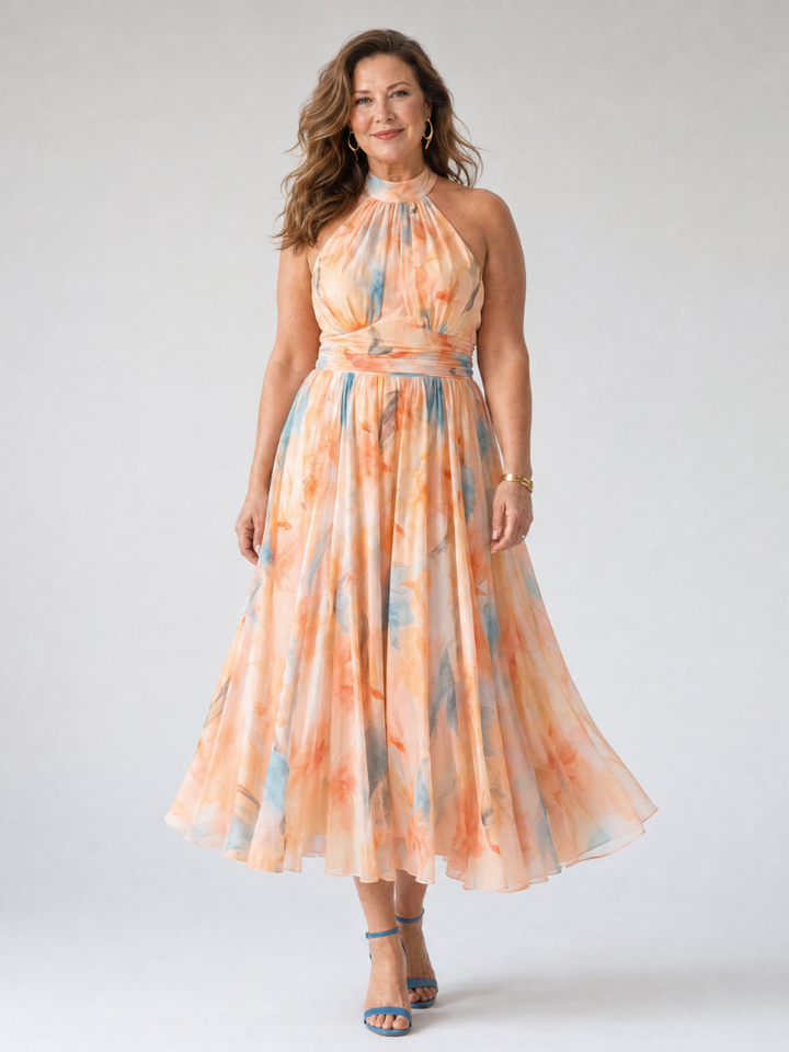 ELINA™ | Soft Halter Midi Dress