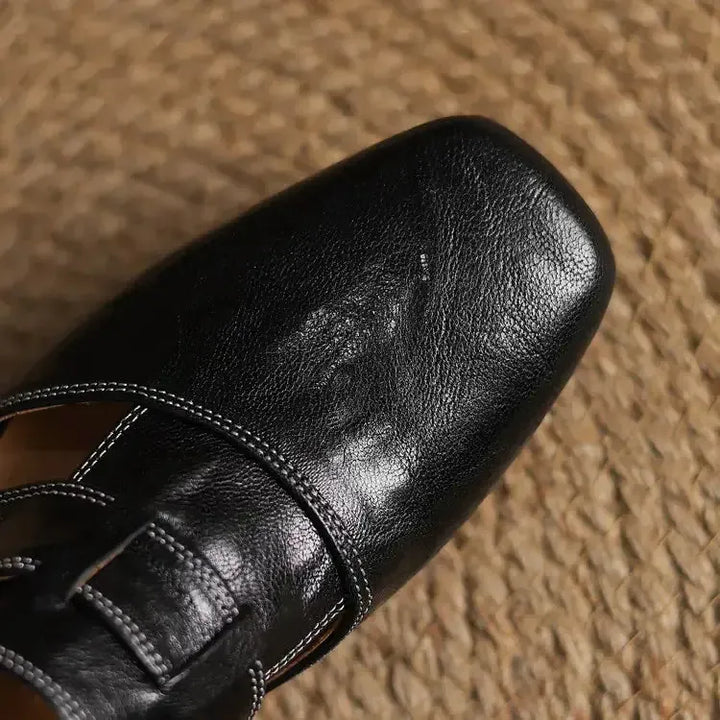 SELENE™ | Elegant Leather Slide Mules
