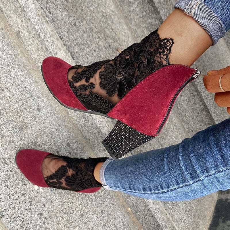JOLIE™ | Chic Lace Heeled Boots