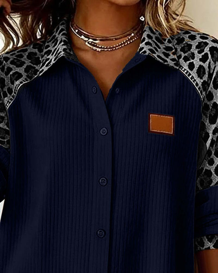 SAVANNAH™ | Leopard Print Button-Front Blouse
