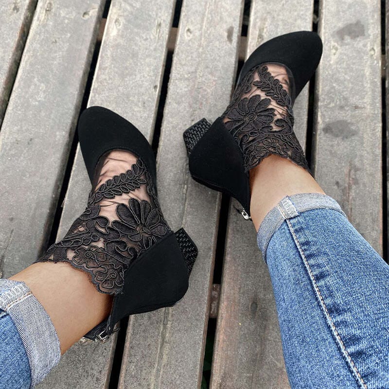 JOLIE™ | Chic Lace Heeled Boots
