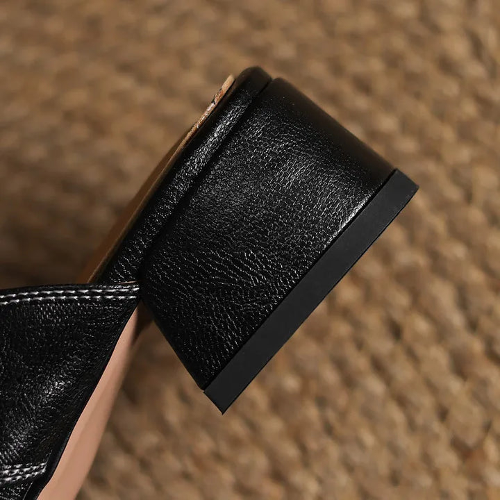 SELENE™ | Elegant Leather Slide Mules