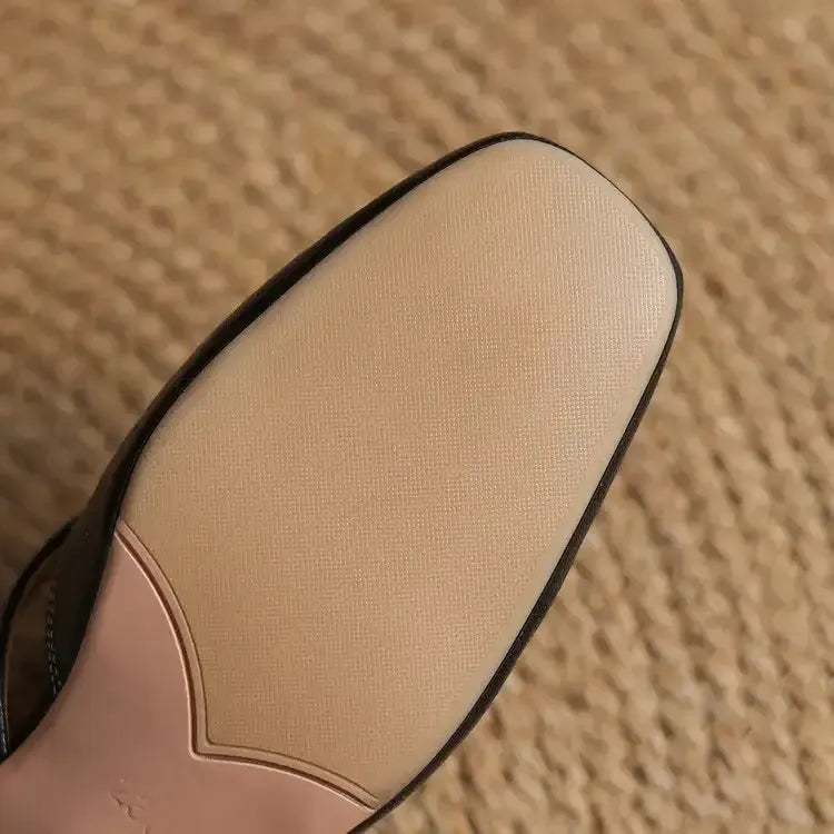 SELENE™ | Elegant Leather Slide Mules