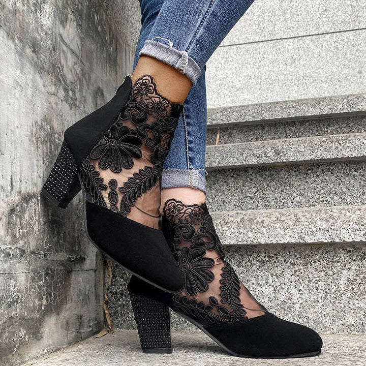 JOLIE™ | Chic Lace Heeled Boots