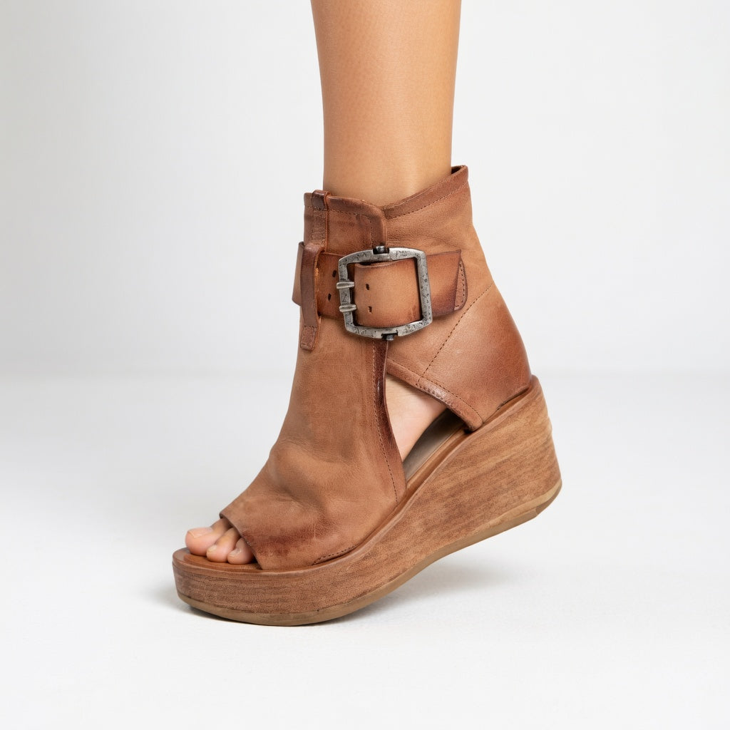 Velmira™ | Modern style open wedge ankle boots