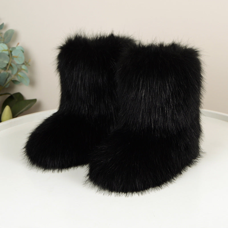 HIRA™ | Chic Trendy Furry Mid Length Winter Boots