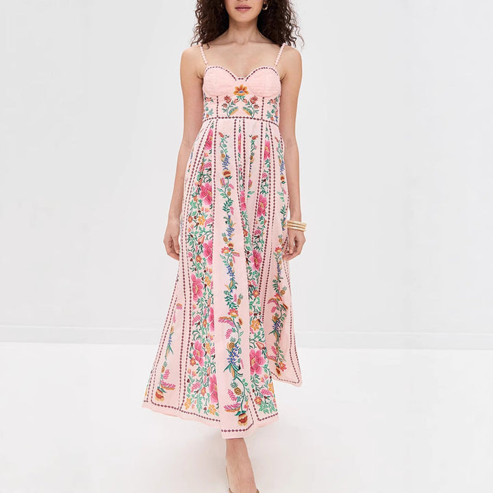 IDONNA™ – Classy Sleeveless Summer Floral Cami Maxi Dress