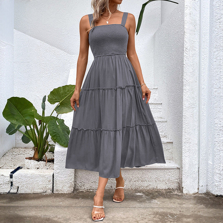 FIORELLE™ | Vintage Frill Hem Shirred Backless Sundress
