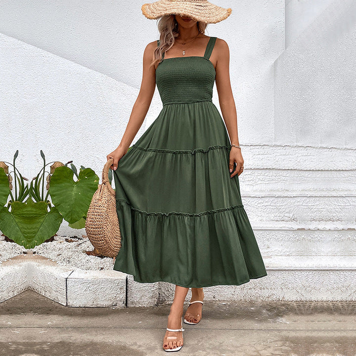 FIORELLE™ | Vintage Frill Hem Shirred Backless Sundress