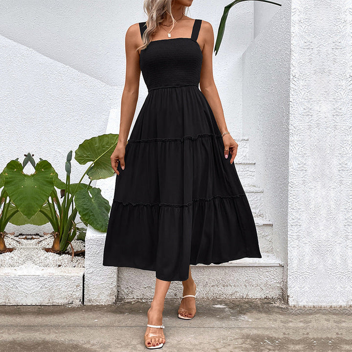 FIORELLE™ | Vintage Frill Hem Shirred Backless Sundress