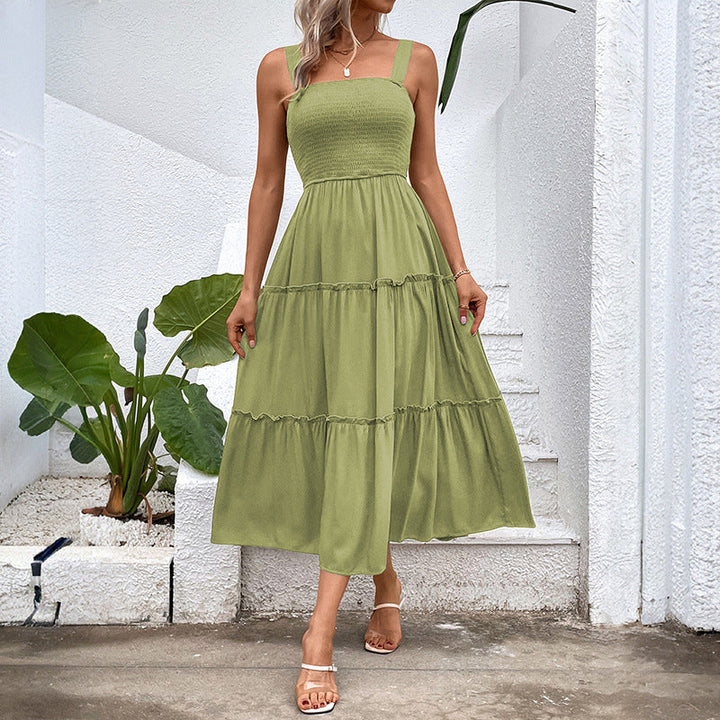 FIORELLE™ | Vintage Frill Hem Shirred Backless Sundress