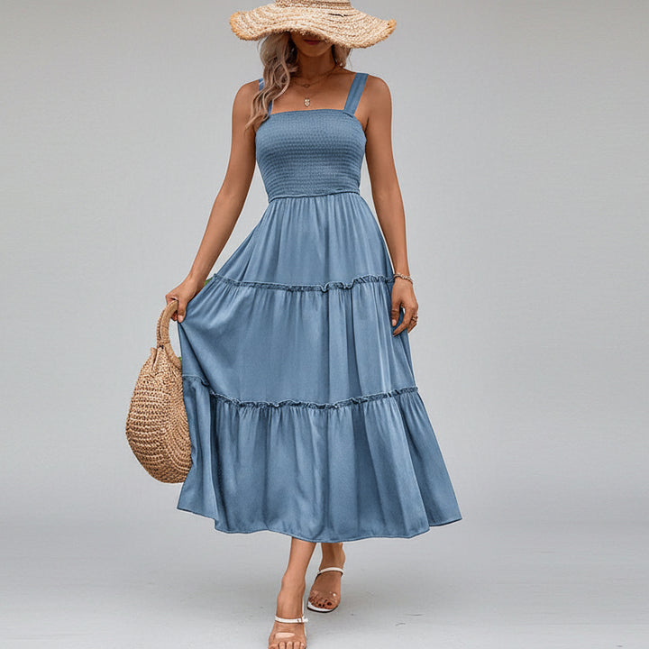 FIORELLE™ | Vintage Frill Hem Shirred Backless Sundress