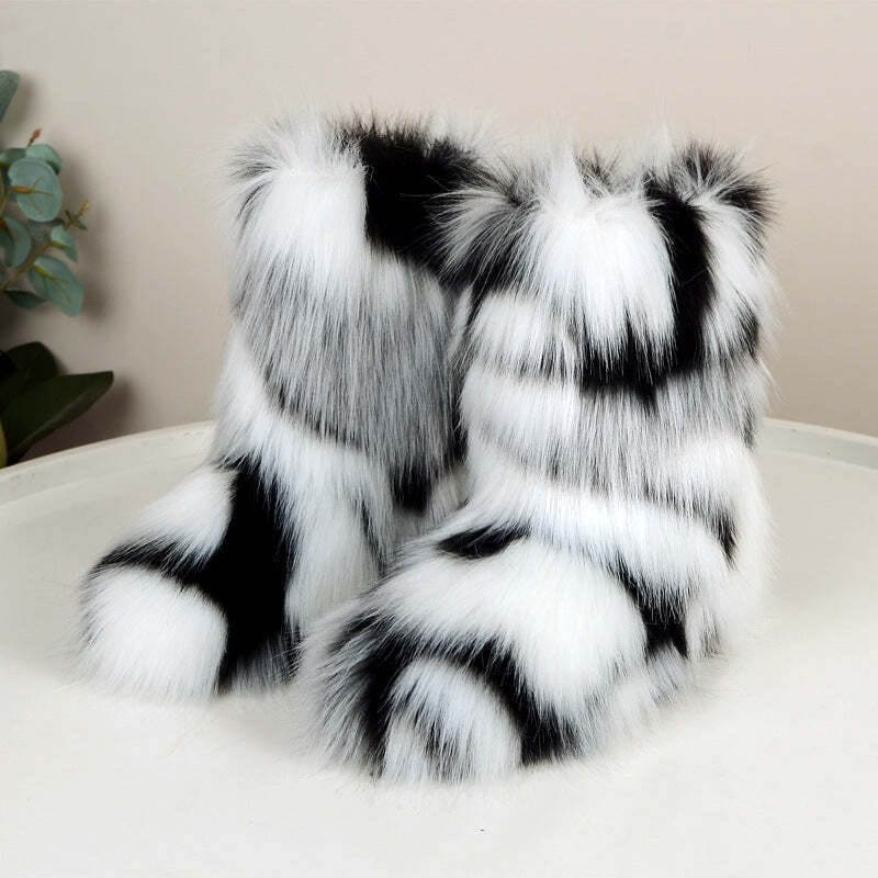 HIRA™ | Chic Trendy Furry Mid Length Winter Boots