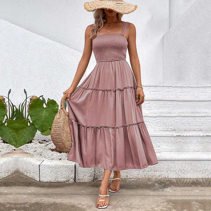FIORELLE™ | Vintage Frill Hem Shirred Backless Sundress