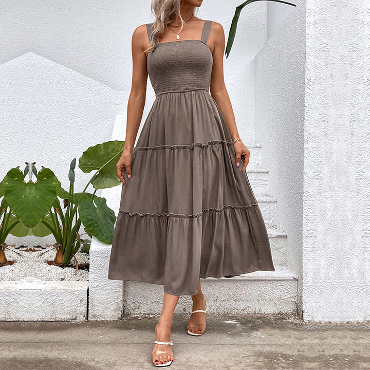 FIORELLE™ | Vintage Frill Hem Shirred Backless Sundress