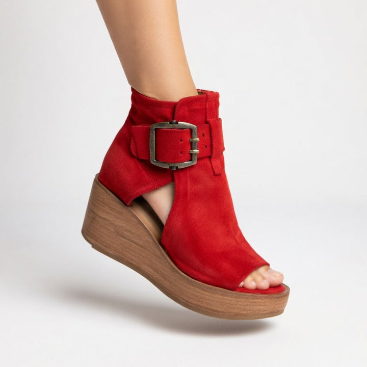 Velmira™ | Modern style open wedge ankle boots