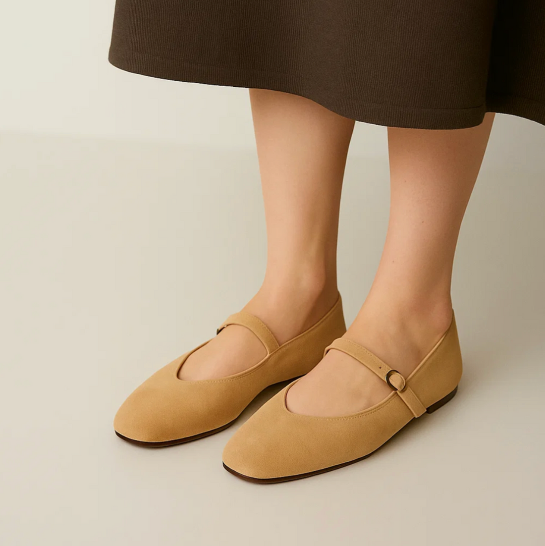 Suede Mary Jane Flats