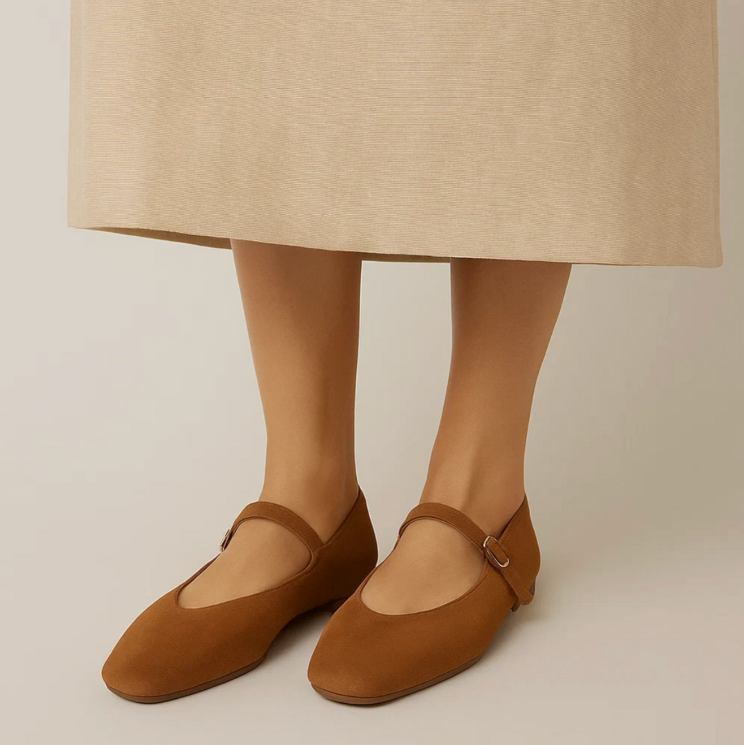 Suede Mary Jane Flats