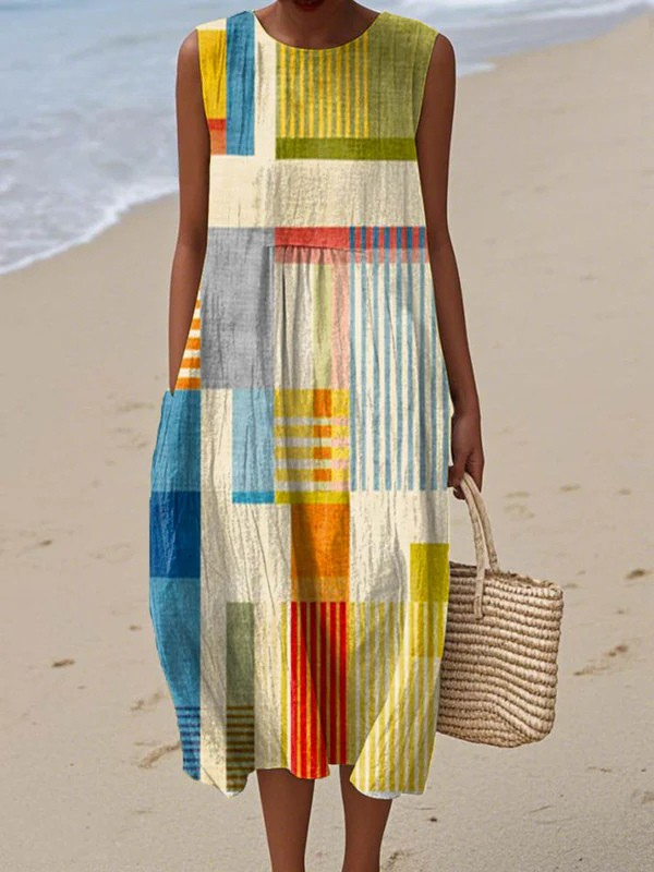 Evelyn™ | Colorblock Printed Dress