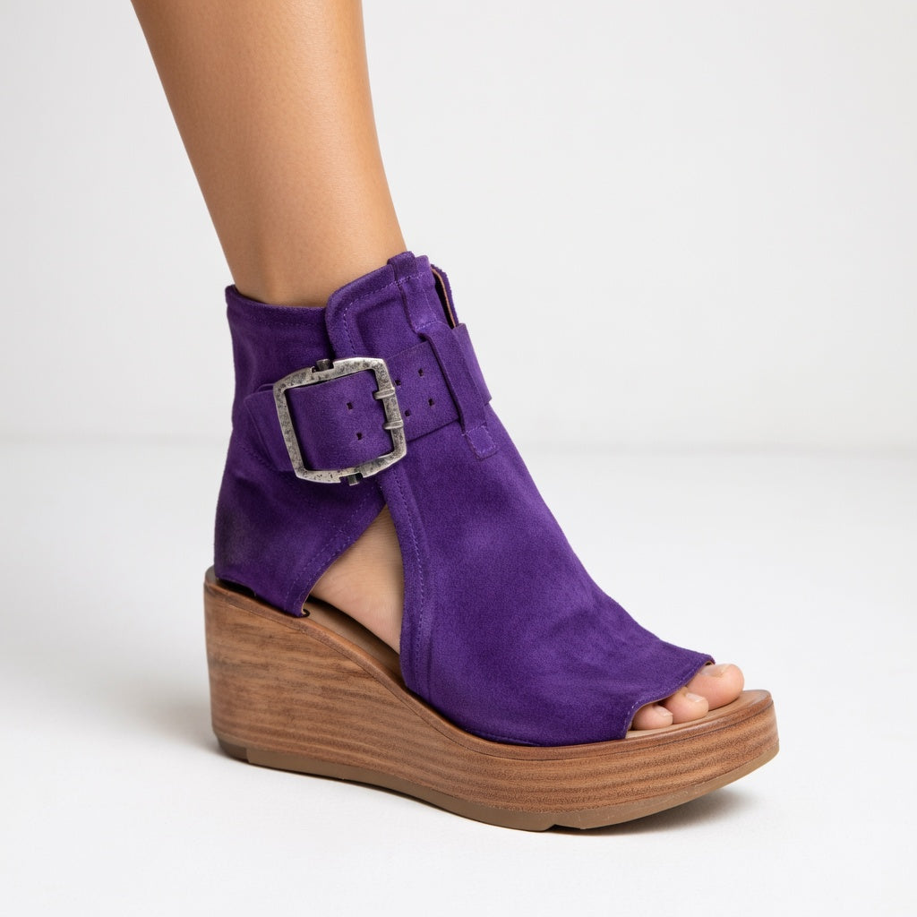 Velmira™ | Modern style open wedge ankle boots