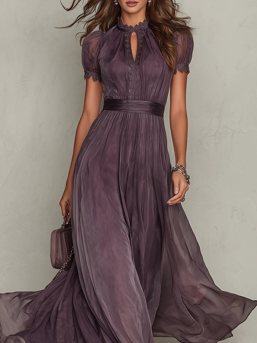 SELENE™ | Purple Lace Maxi Dress