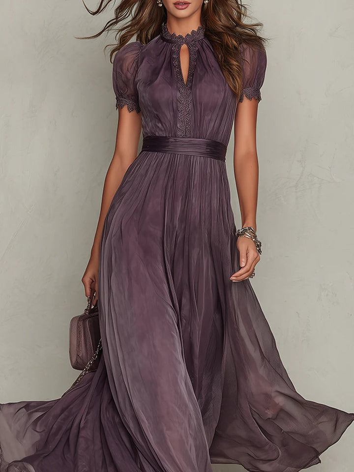 SELENE™ | Purple Lace Maxi Dress