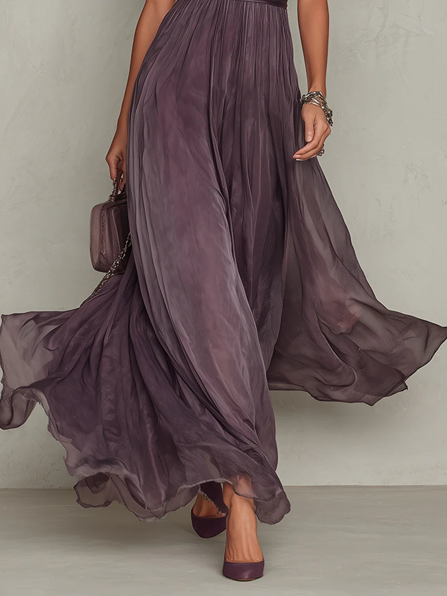 SELENE™ | Purple Lace Maxi Dress