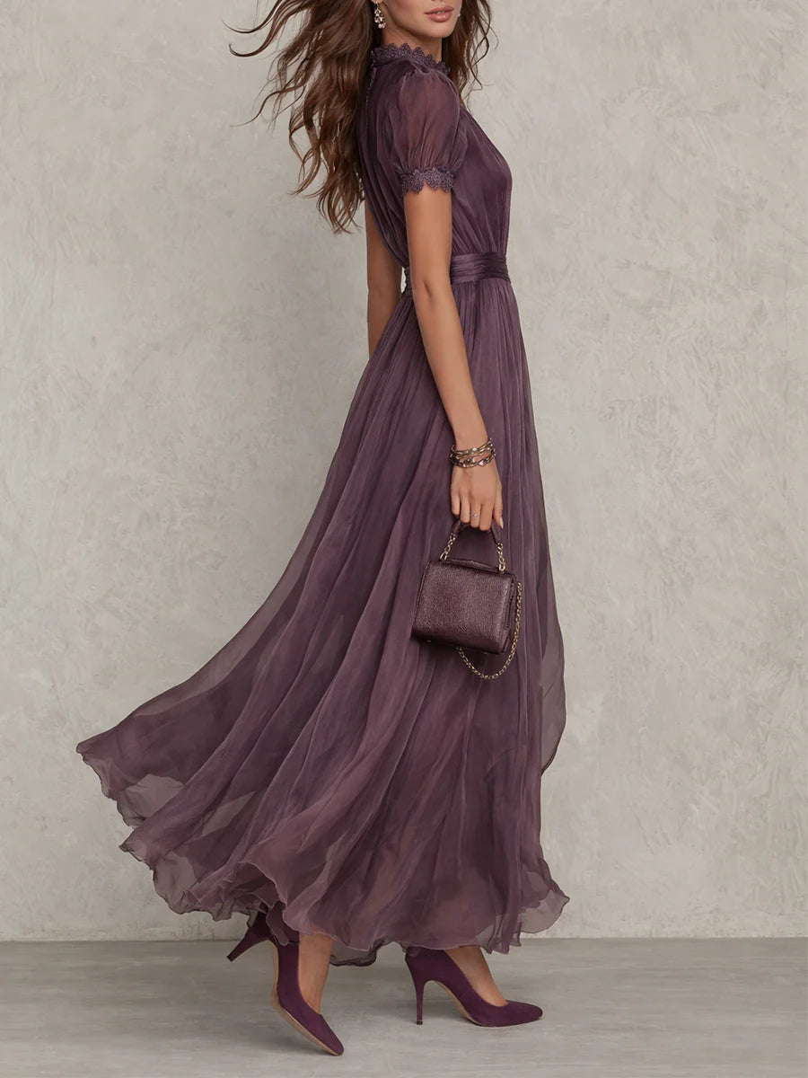 SELENE™ | Purple Lace Maxi Dress