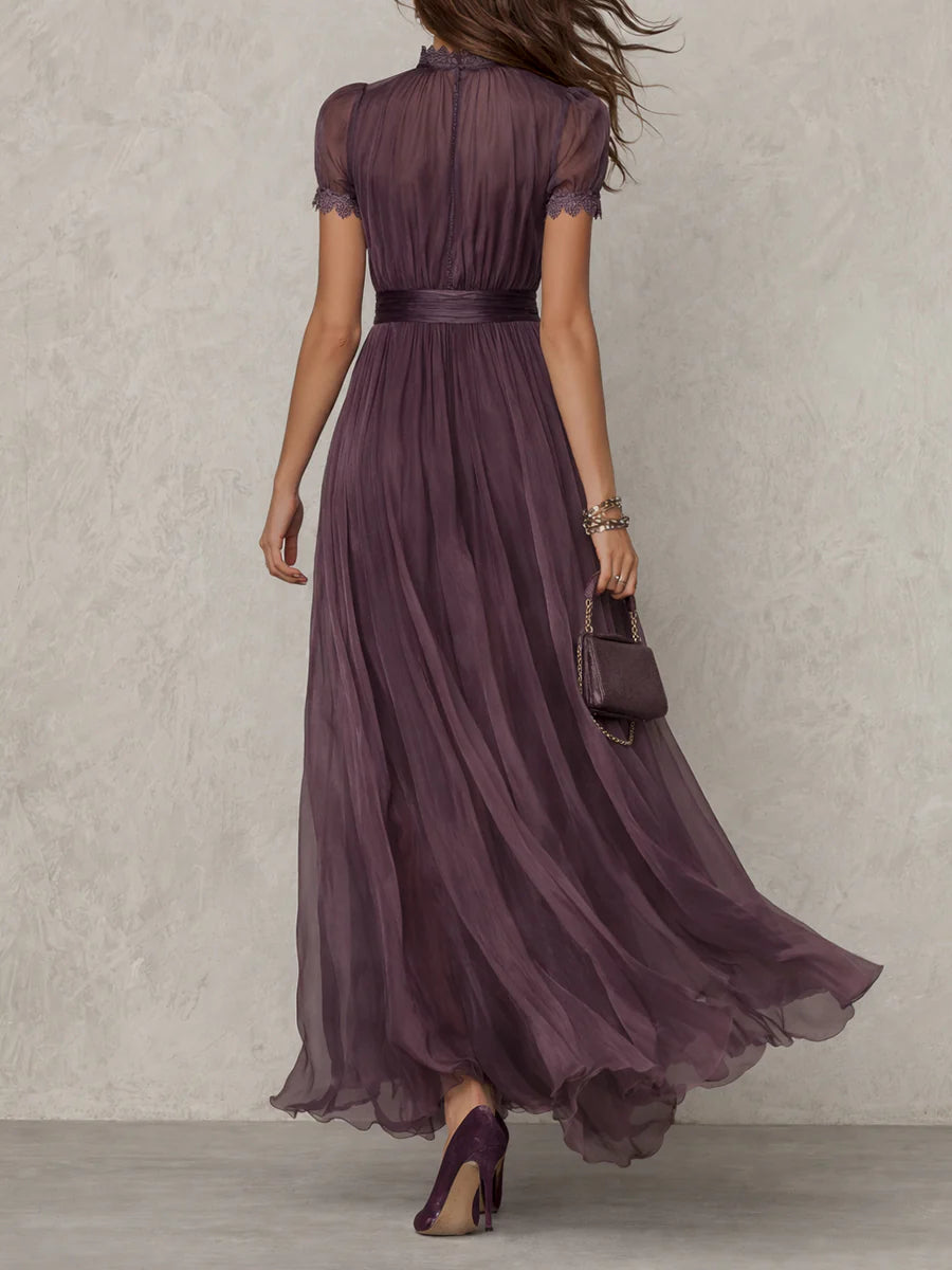 SELENE™ | Purple Lace Maxi Dress