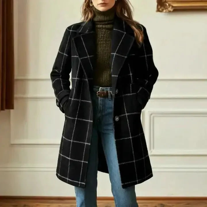 VICTORIA™ | Timeless Plaid Wool Coat