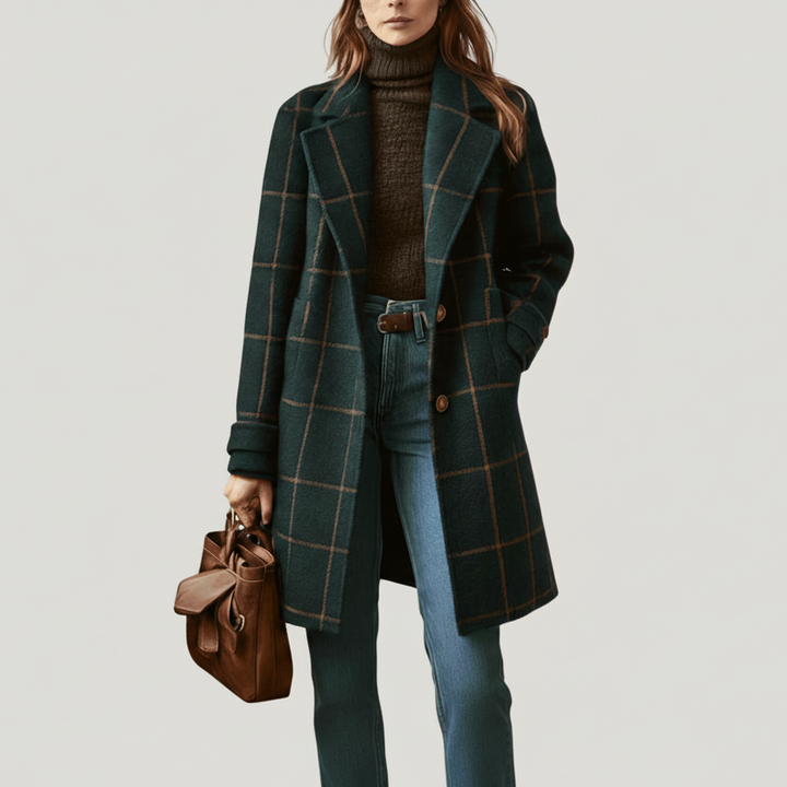 VICTORIA™ | Timeless Plaid Wool Coat