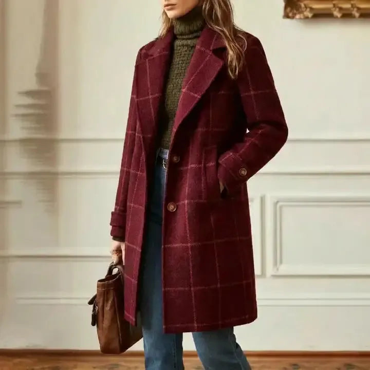 VICTORIA™ | Timeless Plaid Wool Coat