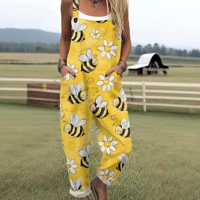 KALEA™ | CHIC BEES PRINT JUMPSUIT