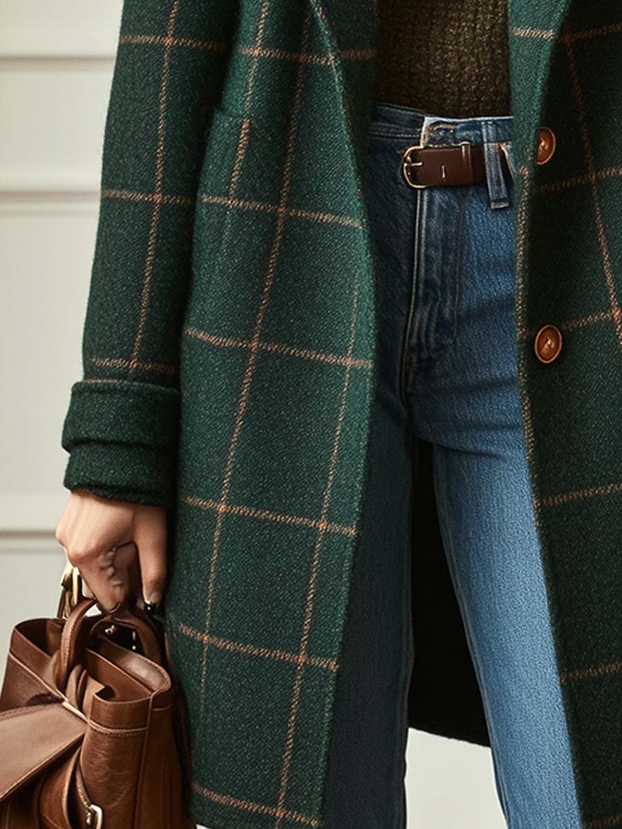 VICTORIA™ | Timeless Plaid Wool Coat
