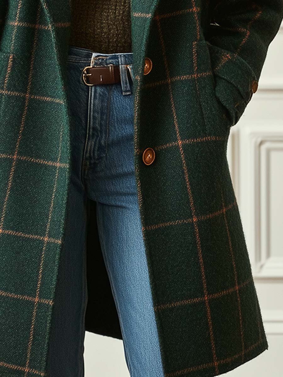 VICTORIA™ | Timeless Plaid Wool Coat