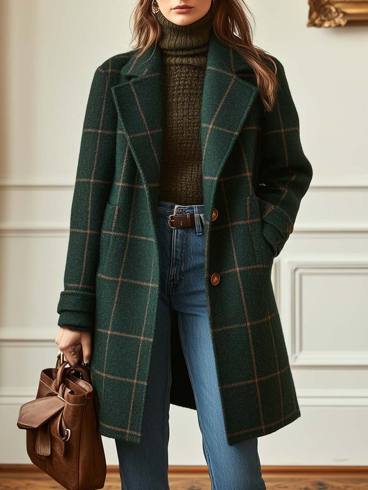 VICTORIA™ | Timeless Plaid Wool Coat