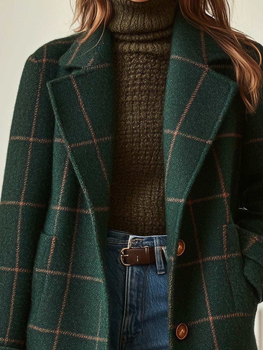 VICTORIA™ | Timeless Plaid Wool Coat