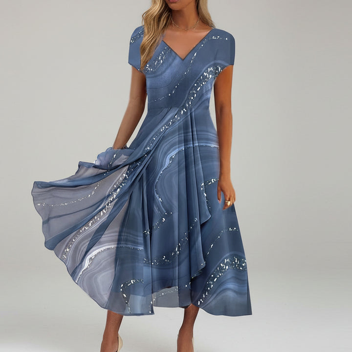 LYANNA™ | Flowing V-Neck Midi Dress