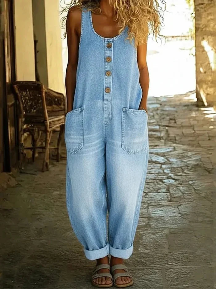 Luna™ | Vintage Denim Jumpsuit